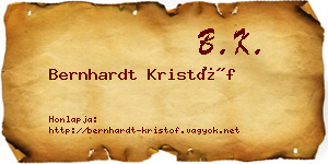 Bernhardt Kristóf névjegykártya